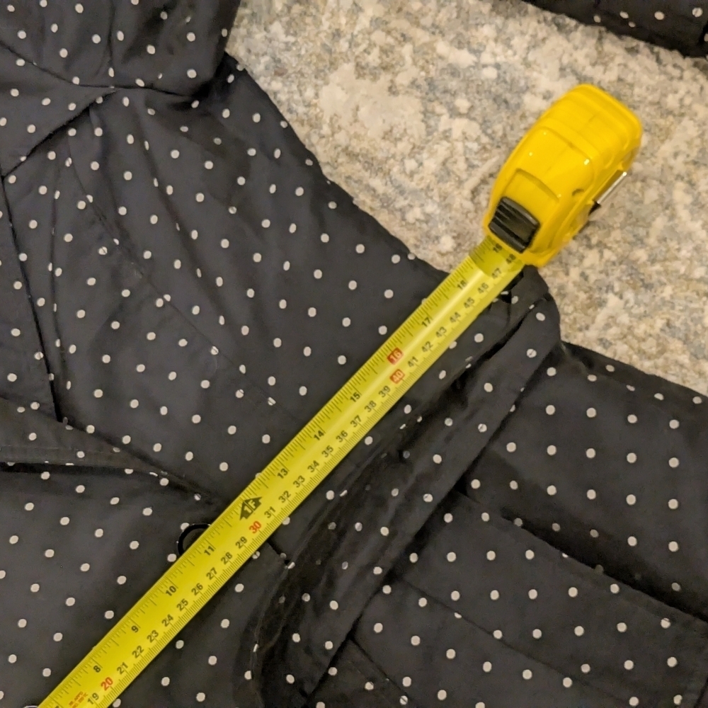 Banana Republic Polka Dot Trench Coat Blue White Belted Women’s M Rain Jacket - Picture 7 of 10
